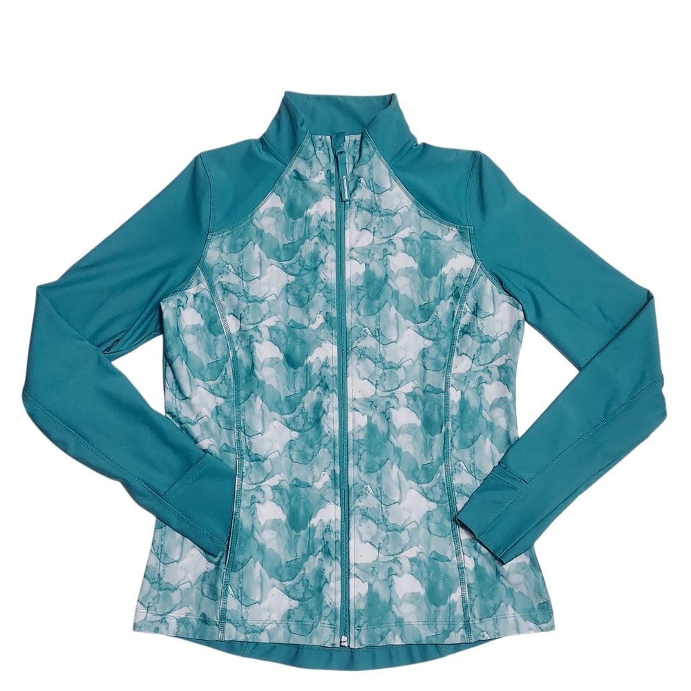 MONDETTA size S Aqua Teal Performance Athletic Jacket - Picture 8 of 12